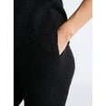 thumbnail image 3 of Joyspun Women's Fuzzy Knit V-Neck Top and Joggers Set, 2-Piece, Sizes XS-3X, 3 of 4