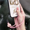 thumbnail image 3 of 2PCS Solid Color Short Love Heart Hanging Rope Adjustable Mobile Phone Phone Strap Colorful Wrist Strap Elastic Mobile Phone Lanyard, 3 of 5