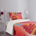 thumbnail image 3 of Ambesonne 13th Birthday Quilted Bedspread Set 2 Pcs, Cupcake 13 Art, Twin Size, Orange Blue Red, 3 of 5