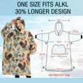 thumbnail image 4 of Oversized Wearable Blanket Hoodie,Beige Chicken Floral Pattern Sherpa Blanket Hoodie with Super Pockets,Super Warm Fuzzy Pullover for Women & Men, 4 of 6
