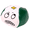 Green, variant on Blue-White Color Block Funny Emoji PU Beanbag, Arrogant Raised Eyebrow Smirk Face, Handheld Toss Game Accessory for Adults Home Party