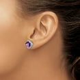 thumbnail image 3 of Primal Silver Sterling Silver Rhodium Amethyst and Diamond Earrings, 3 of 4