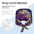 thumbnail image 4 of Kdxio Mushrooms and Skull Pattern Turban Hat for Women Men Comfortable Adjustable Cleaning Working Cap with Sweatband, 4 of 8