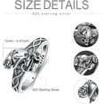 thumbnail image 6 of Gothic Skull Ring 925 Sterling Silver Rose Flower Skeleton Statement Ring Retro Vintage Cocktail Party Punk Halloween Jewelry for Women Men, 6 of 7