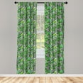 thumbnail image 3 of Ambesonne Tree Curtains, Macro Palm Tree Leaves, Pair of 28"x95", Hunter Green Black White, 3 of 5