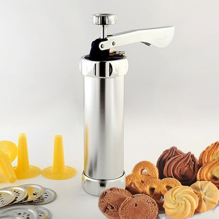 Stainless Steel Cookie Press - Cookie Cutters,Kapmore Stainless Steel Cookie Press Kit Cookie Mold Including 20 Discs & 4 Icing Tips