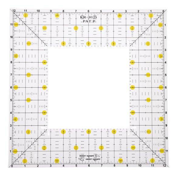 HOMEMAXS Square Rulers for Quilting Slotted Fabric Cutting Patchwork Sewing Lightweight