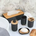 thumbnail image 2 of Black Padang Bathroom Accessory Set 7-Pieces Bamboo, 2 of 5