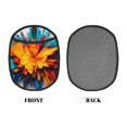 thumbnail image 2 of Pofeuu Colorful Paint Print Print Silicone Pot Mat Mitten With Hanging Loop Heat Resistant Oven Mitts Non-Slip Bbq Baking Smoking Potholders, 2 of 7