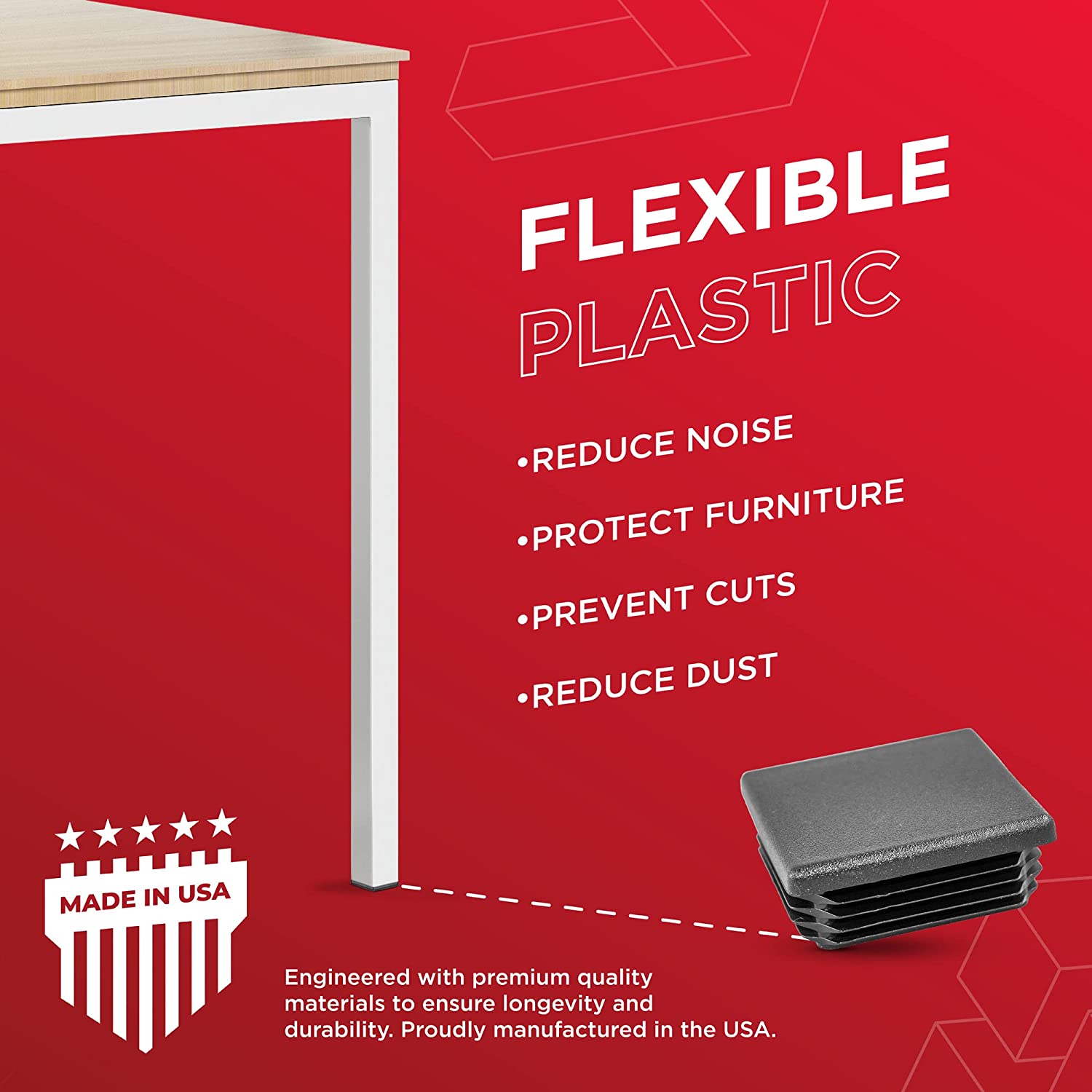 Uxcell 8pcs 13mm Rubber Chair Leg Caps - Floor Protectors To Reduce Noise & Prevent Scratches
