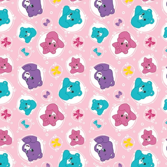 Care Bears Sparkle and Shine Arrows Pink 100% Cotton Fabric Sold by the Yard