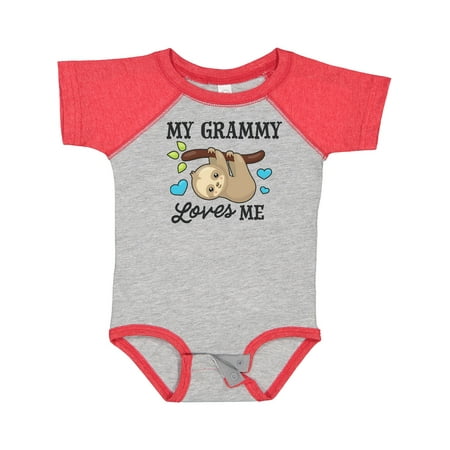 

Inktastic My Grammy Loves Me with Sloth and Hearts Gift Baby Boy or Baby Girl Bodysuit