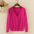 thumbnail image 4 of Cardigan Tricoté pour Femmes Manches Longues Crochet Boutons Courts A, 4 of 4
