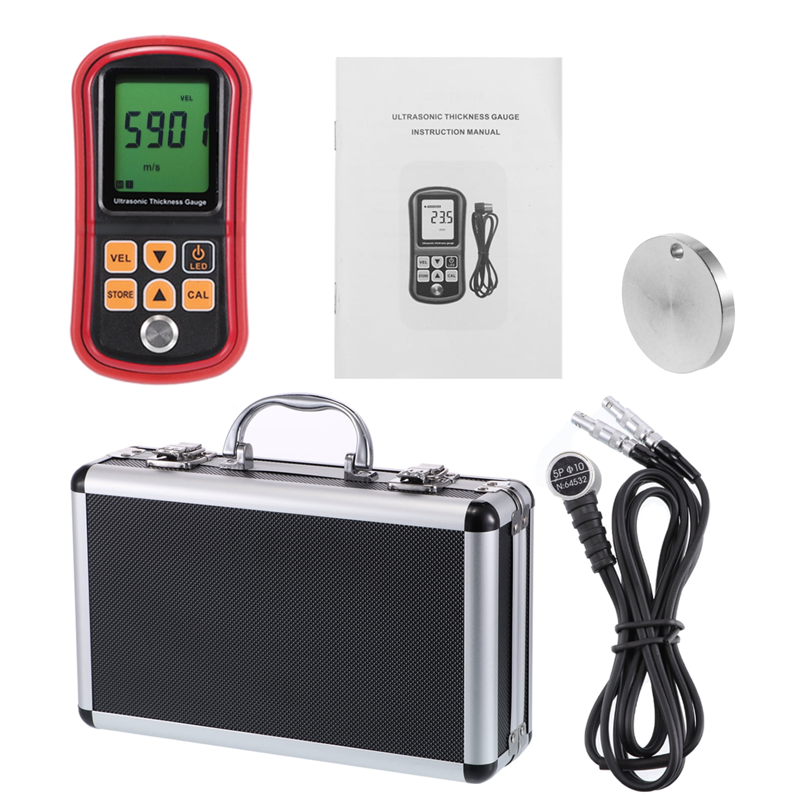 Digital LCD Ultrasonic Meter Tester Thickness Meter Testing Metal Width Measuring Instruments GM100 