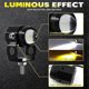 thumbnail image 2 of Motorcycle Led Headlight Projector Lens Dual Color Atv Scooter Driving For Cafe Light Auxiliary Lam, 2 of 5