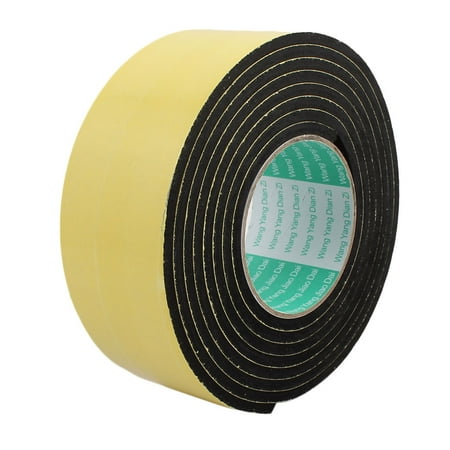3Meter 60mm x 5mm Single-side Adhesive Shockproof Sponge Foam Tape Yellow Black