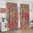 thumbnail image 4 of Vintage Flower Window Curtains,Abstract Boho Style Plant Floral Print Pattern Blackout Curtains for Bedroom Living Room Kitchen Polyester Fabric Window Drapes 2 Panel Set 42" x 63", 4 of 8