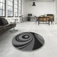 thumbnail image 4 of Ahgly Company Tapis Rond Lavable en Machine Intérieur Transitionnel Noir Charbon, 7 Pieds Rond, 4 of 7