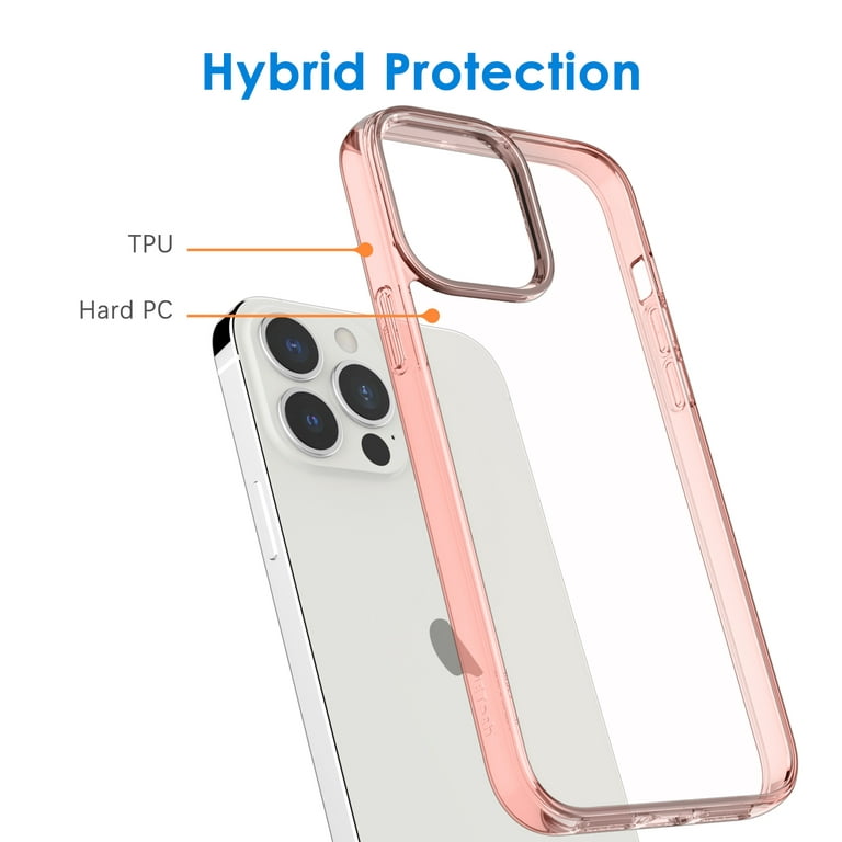 JETech Case Compatible with iPhone 13 Pro Max 6.7-Inch, Shockproof Phone  Bumper Cover, Anti-Scratch Clear Back (Rose Gold) 