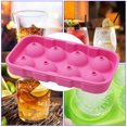 thumbnail image 4 of Molde de silicona Molde de bola de hielo redondo de 8 cavidades Molde para hacer cubitos de hielo para frutas Bandeja para hacer bricolaje Utensilios para hornear, Rosa Kearding HA004937-04, 4 of 7