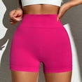 thumbnail image 2 of OSOLU Women High Waist Workout Yoga Gym Seamless Cycling Shorts Sports Soft Tummy Control Workout Athletic Gym Bottoms Hot Pink M, 2 of 4