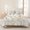 Light Brown White, variant on 3 Pieces Queen Quilt Set,Green Eucalyptus Leaf on White Soft Bedding Sets with 1 Quilt & 2 Pillow Shams,Fallen Leaves Watercolor Summer Bedspread Lightweight Coverlet Comforter for All Season