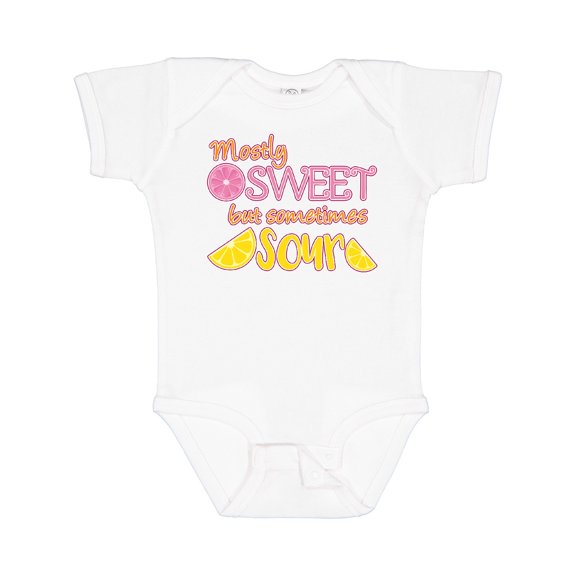 Inktastic Mostly Sweet, but Somtimes Sour Pink and Yellow Lemons Boys or Girls Baby Bodysuit