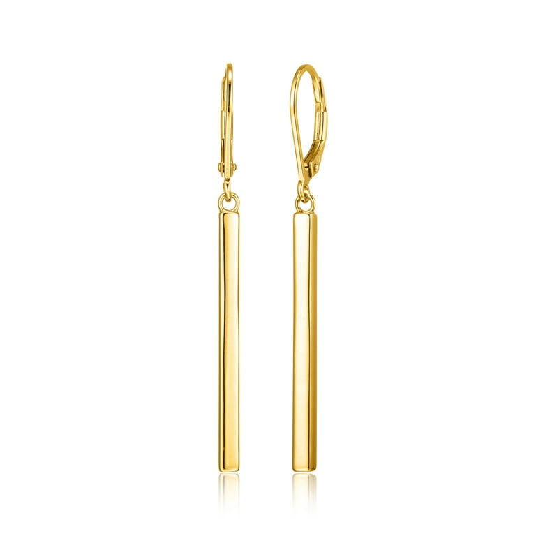Forever Facets Vertical Bar Earrings in Yellow Gold Over Sterling Silver Adult Female Walmart