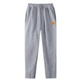 thumbnail image 7 of Men's Cotton Elastic Waist Sweatpants - Baggy, Wide Leg, Lounge Pants with Pockets for Daily Wear Light Gray 3XL, 7 of 7