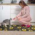 thumbnail image 3 of Sunflower and Dot Black Pattern Anti Fatigue Kitchen Rugs Set Of 2, Non Slip Washable Decorative Floor Mats for Kitchen Sink Laundry, 17"x30" and 17"x47", 3 of 6