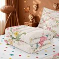 thumbnail image 5 of meiyoeat Colorful Cute Floral Zipper Twin Comforter Sets with Fitted Sheet and 2 Pillowcases For Girls,Pink Ribbon Bow Zipper Bedding Set For Kids,Polkadot Reversible,4-Piece, 5 of 7