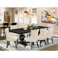 thumbnail image 4 of Luxe by East West Furniture 9 piece kitchen set of a dining table & 8 kitchen chairs & black legs, 4 of 6