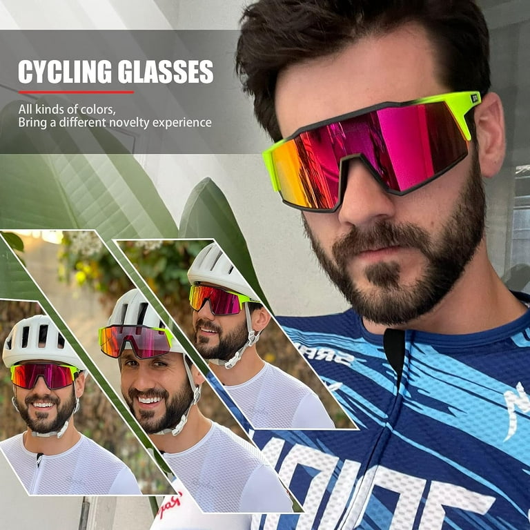 KAPVOE Polarized Sports Sunglasses for Men Women TR90 Frame