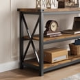 thumbnail image 4 of 47.3" Farmhouse Console Table, Entryway Table with Storage, 3 Tier Sofa Table with Metal Frame, Behind Couch Table for Living Room, Hallway, Entryway-Retro, 4 of 8
