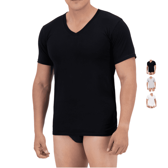 Playera Cuello V Trueno 3 Piezas ( Blanco, Negro, Gris ) Trueno 300 V Color