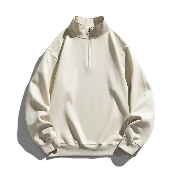 Gibobby Sudaderas sin gorro hombre Fruit of the Loom Sudadera y Sudaderas de Forro Polar(Beige,CH)