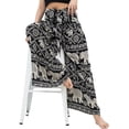 thumbnail image 3 of KOMOO Female Boho Palazzo Pants High Waist Casual Wide Leg Long Pants Trousers Beach Hippie Harem Pants Plus Size, 3 of 6
