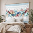 thumbnail image 3 of Sky Blue Ocean Starfish Tapestry for Bedroom Wall Hanging Tapestry, Summer Coastal Coral Conch Ceiling Backdrop Tapestries Poster Blanket Wall Decor for Teens Room Living Room Dorm 39" x 59", 3 of 8