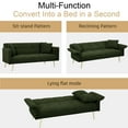 thumbnail image 6 of CARZZI 70" Upholstered Teddy Loveseat Sofa, Convertible Futon Sofa Couch with Adjustable Arms, Deep Seat 2 Seater Comfy Cushion Love Seat for Small Space Living Room Bedroom Apartment, Green, 6 of 11