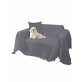 thumbnail image 2 of Grey Pure Color Couch Cover for 2 Cushion Couch, Aesthetics Contemporary Luxury Washable Love Seat Sofa Covers Slipcover, Throw Sofa Covers for Pets, Furniture Protector 71"x102", 2 of 9