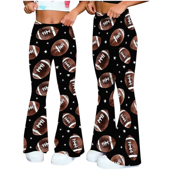 Cutuoiiu Women's Soft Plus Size American Football Prints Flare Yoga Pants Gifts