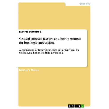 Critical success factors and best practices for business succession. -