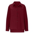 thumbnail image 4 of Cotton Linen Shirts for Womens 2026 Button Down Long Sleeve Blouse Casual Dressy Business Work Tops with Front Pocket, 4 of 7