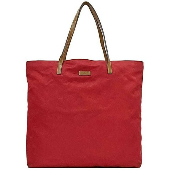 Pre-Owned Gucci Tote Bag ec-22668 Red 295252 Nylon Leather 467891 GUCCI GG Satin A4... (Fair)