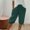 Green, variant on Solid Faux Linen Drawstring Ankle Cuff Five Quarter Shorts For Women, Breathable Loose Pocket Casual Capris, Versatile Lightweight Bottoms For Spring Summer Outdoor Shopping Weekend Street Wear