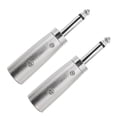thumbnail image 1 of Adaptador de audio Xlr de 3 clavijas a conector macho mono de 6,35 mm (1/4"), plateado, para micrófono de audio. Afortunado Sencillez, 1 of 5