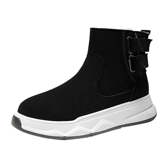 NOKIO Men'S High-Top Thermal Snow Boots Men's Winter Warm Plus Velvet Thick Snow Boots High Top Men's Boots Zipper Cotton Boots Cotton Shoes Men'S Snow Storm-Resistant Shoes