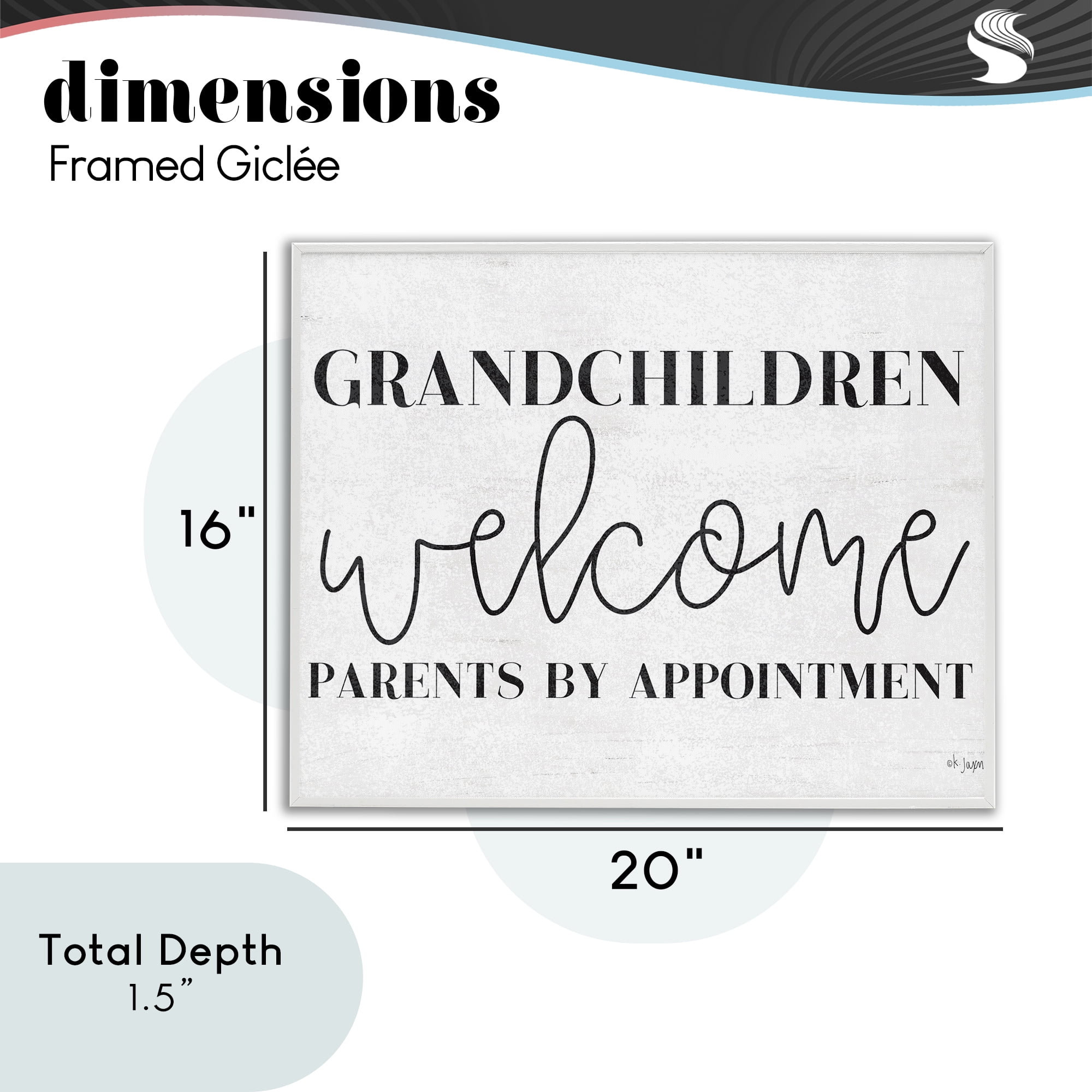 Stupell Industries Grandchildren Welcome Parents by Appointment White Framed Giclee Art, design by Jaxn Blvd.