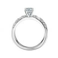 thumbnail image 2 of 1.10 Carat Excellent Princess Cut Real Diamond New Design Solitaire with Accents Ring for Wedding and Engagement Solid 14K White Gold Size 11, 2 of 5