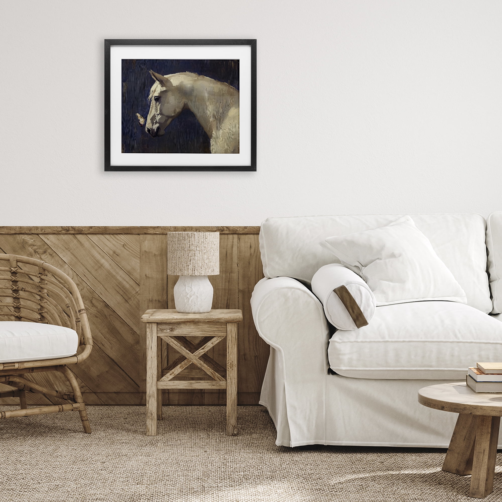 Stupell Industries Peaceful Meeting Horse & Butterfly Black Framed Print Under Glass, design by Svetlana Aleynikova
